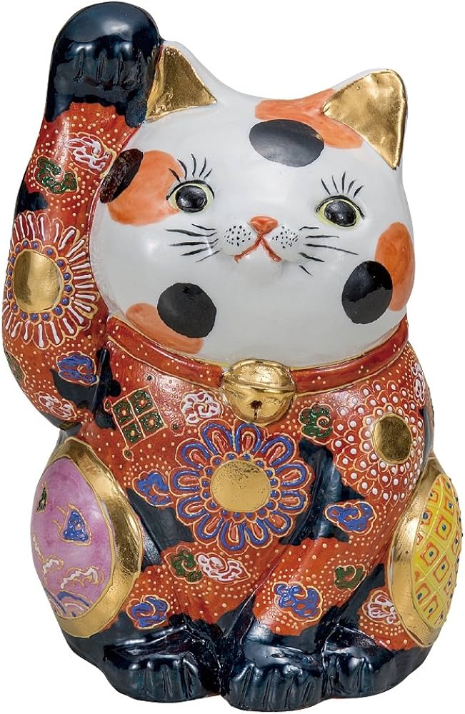 Amazon.co.jp: マルヨネ 九谷焼 縁起物 7号招き猫・三毛猫 K5-1590